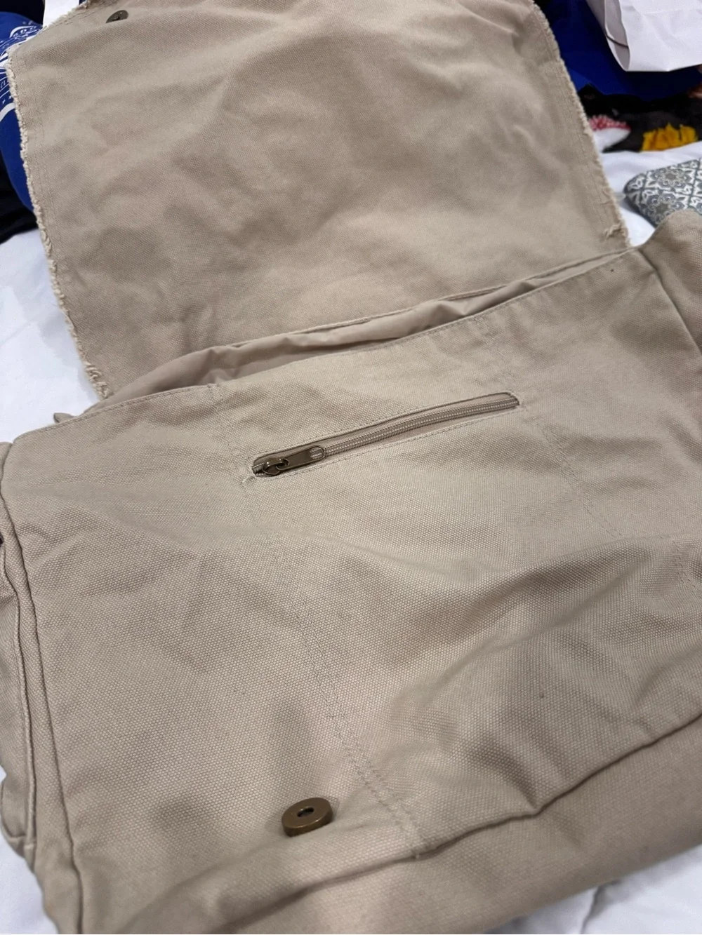 Canvas Baseball Mom Messenger Bag